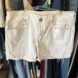 Womens white jean shorts